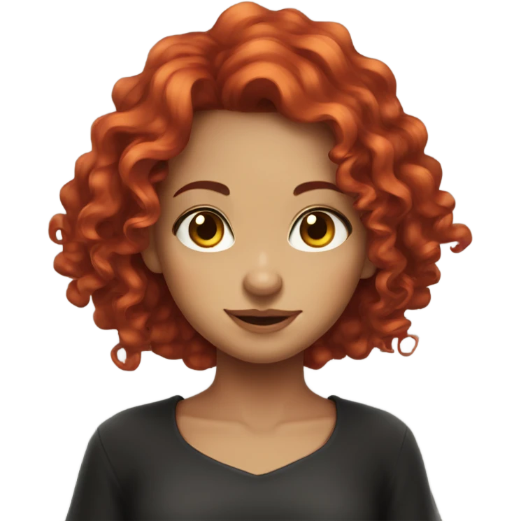 Witch girl long red curly hair emoji