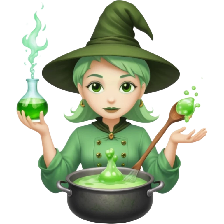 green witch cooking potion emoji
