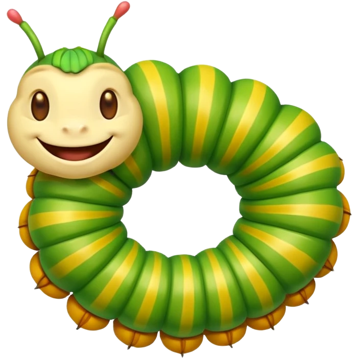a cartoon caterpillar with a colorful body emoji