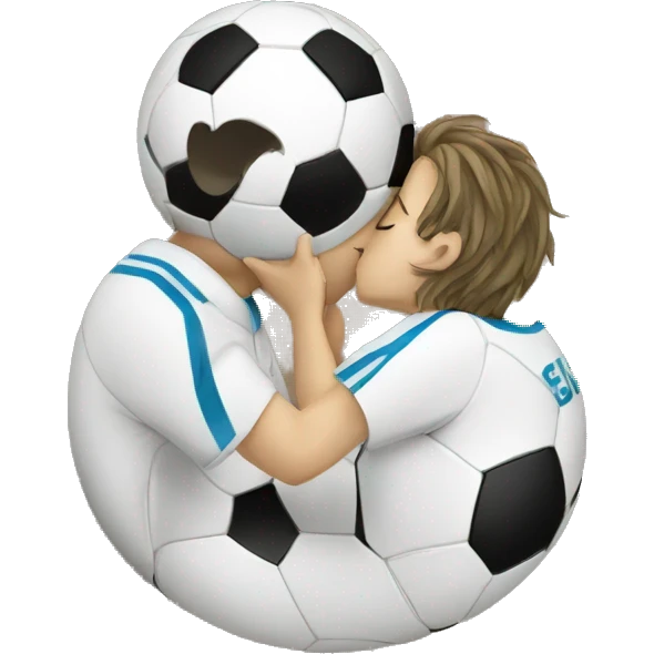 kissing a soccerball emoji