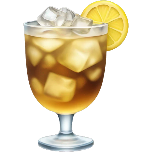 a longdrink cocktail with a brown color on the bottom and a light yellow color on the top, full ice  emoji