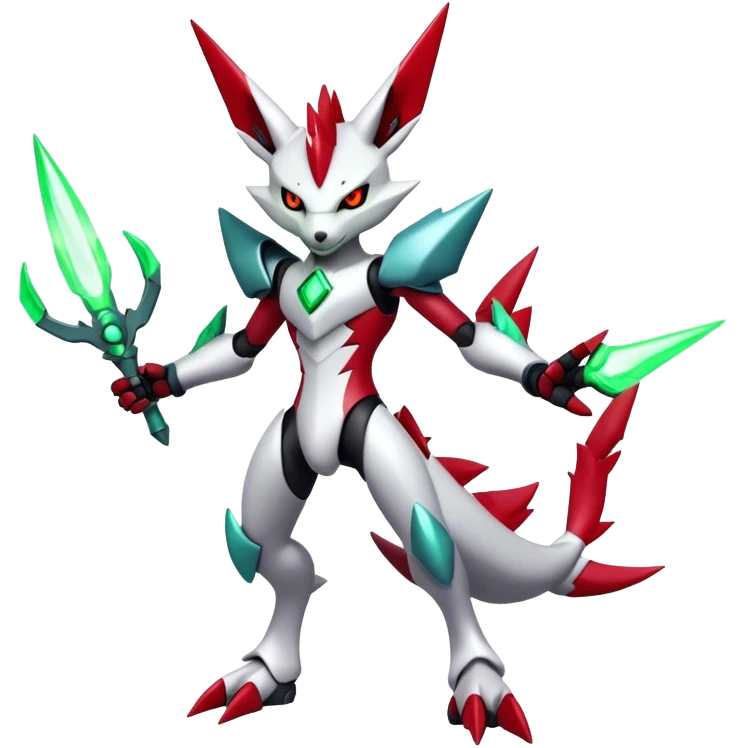 Cool Edgy Shiny Futuristic Ethereal Legendary Scizor-Digimon-Zangoose-hybrid full body emoji