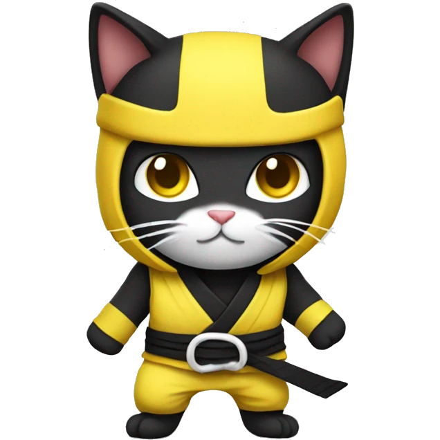 ninja cat in yellow belt emoji