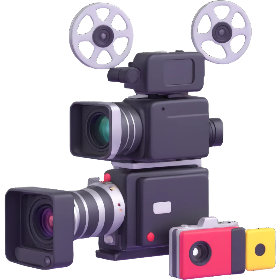 video camera with film reels emoji