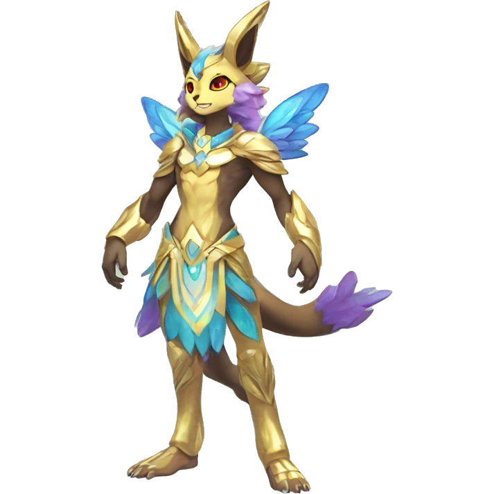 Anthro Sona Colorful Godly Celestial Shiny Fakemon Full Body emoji