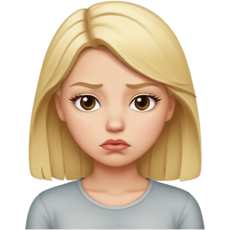 Pouting blonde white girl  emoji