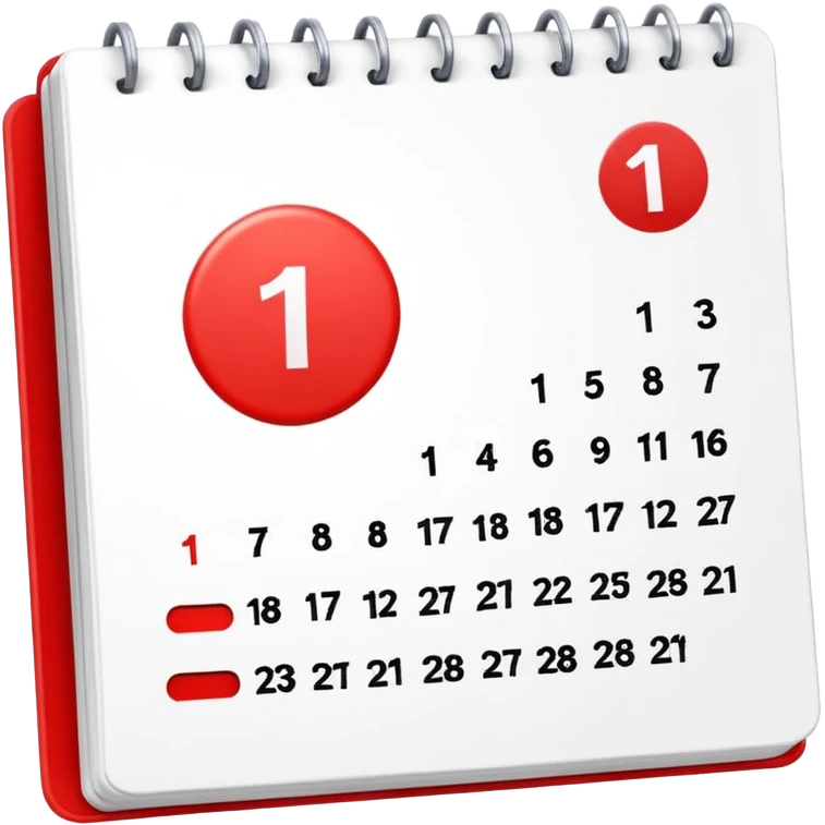 calendar, first page, day 1 emoji