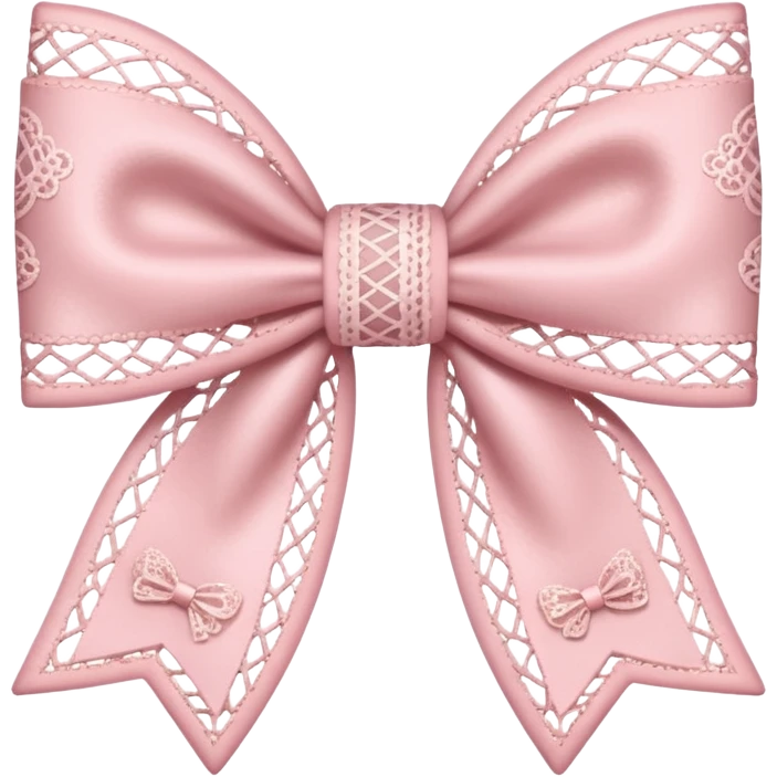 A Light Pink lace bow  emoji