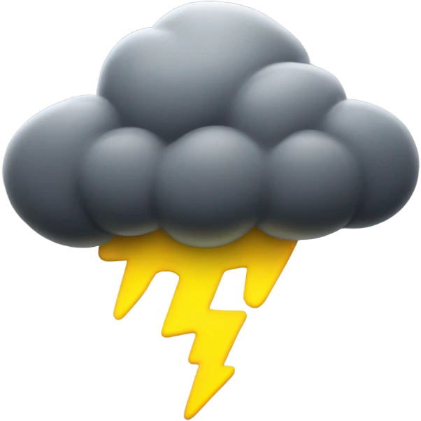 Rain cloud with bolt of Lightning emoji