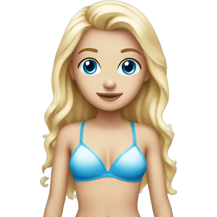 Blonde white girl with blue eyes wearing a bikini  emoji