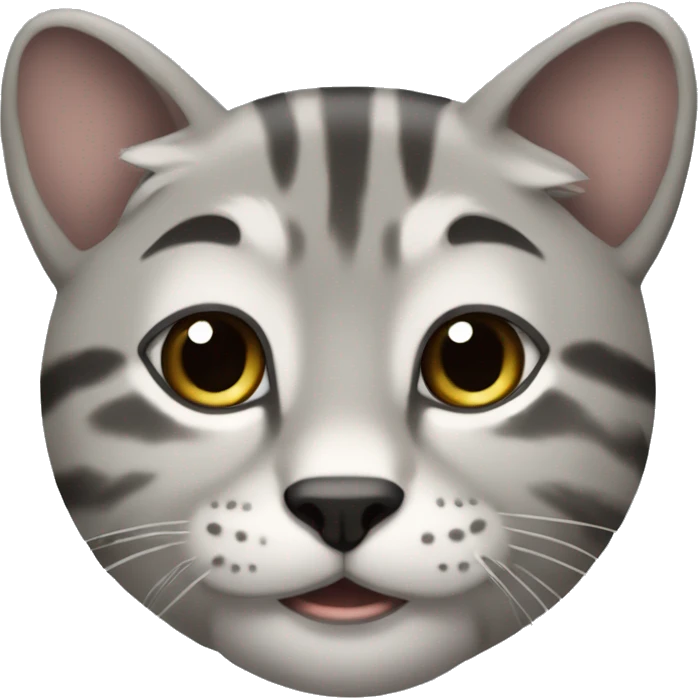 Серый кот с голубыми глазами emoji