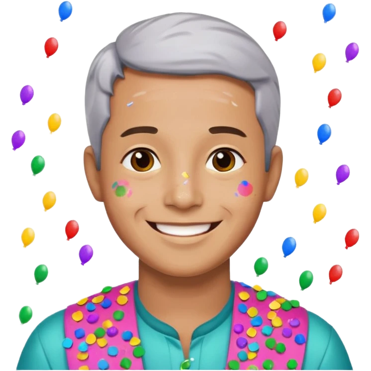 gülen ve arkasında konfeti olan yunus emoji