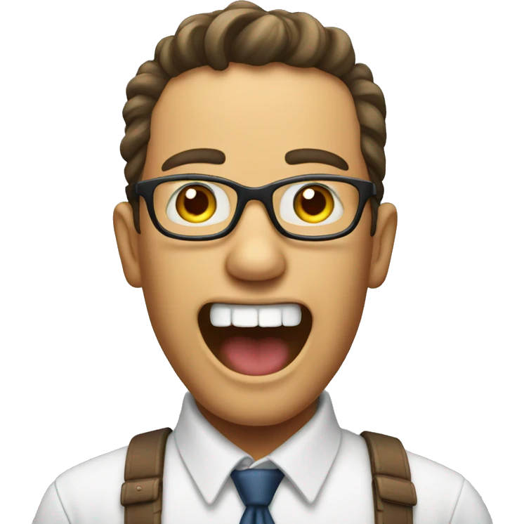 open mouth nerd emoji