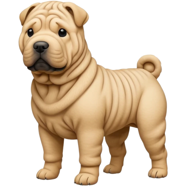 Chinese shar pei full body emoji
