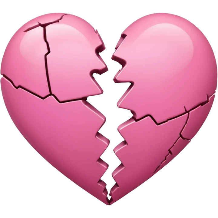 a pink broken heart in two emoji