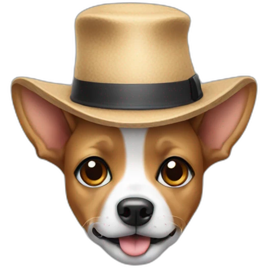 dog with hat and the dog is wearing makeup  emoji