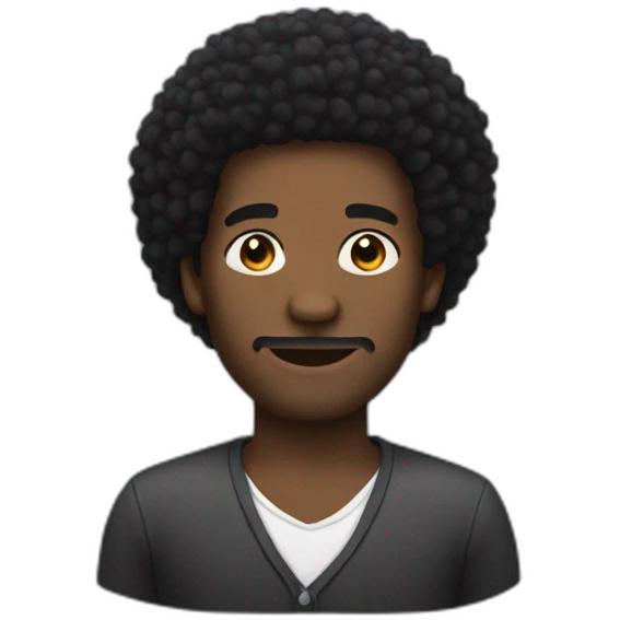 Black men afro emoji