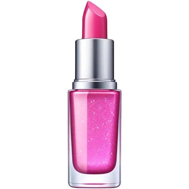 Glitter Light pink lip gloss container  emoji