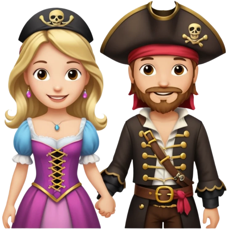 pirate and parپرنسس emoji