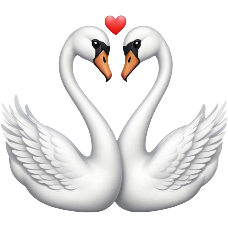 Two swan making a heart 💗 emoji