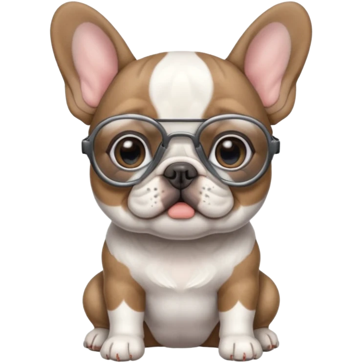 Baby French bulldog with windshield wiper glasses emoji