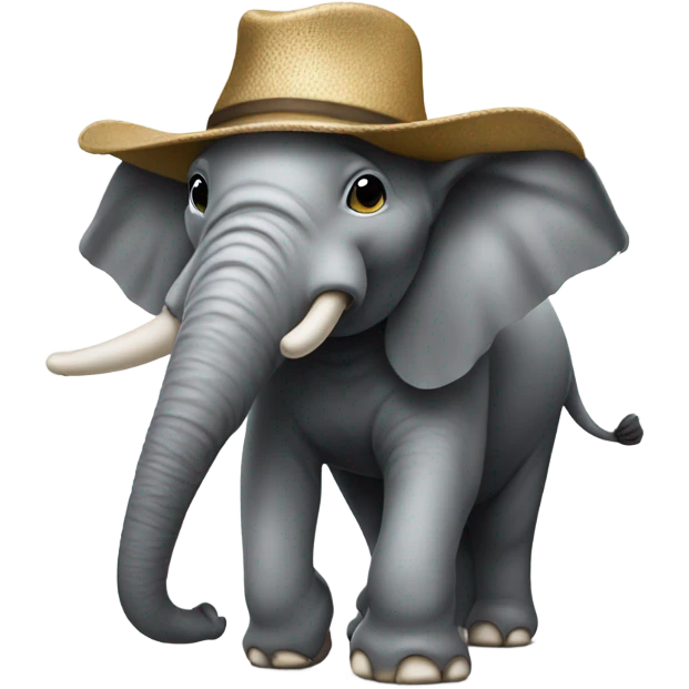 Elaphant wearing a hat emoji