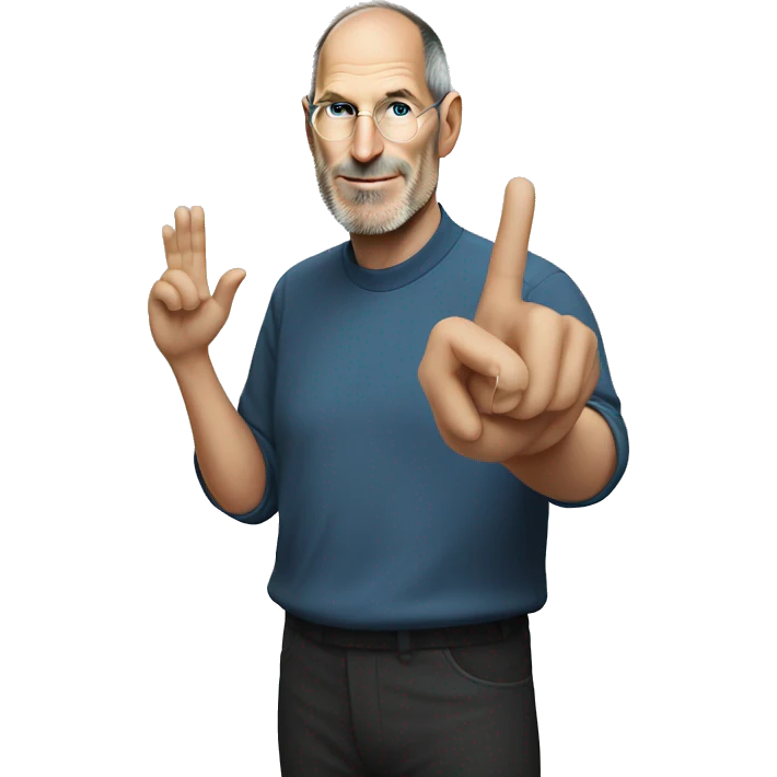 Steve Jobs shows okay sign by hand emoji