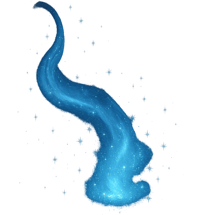 a blue sparkle magic whisp, ethereal and glowing, with sparkling particles, on transparent background emoji