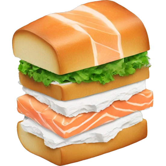 salmon and cream cheese sandwich  emoji
