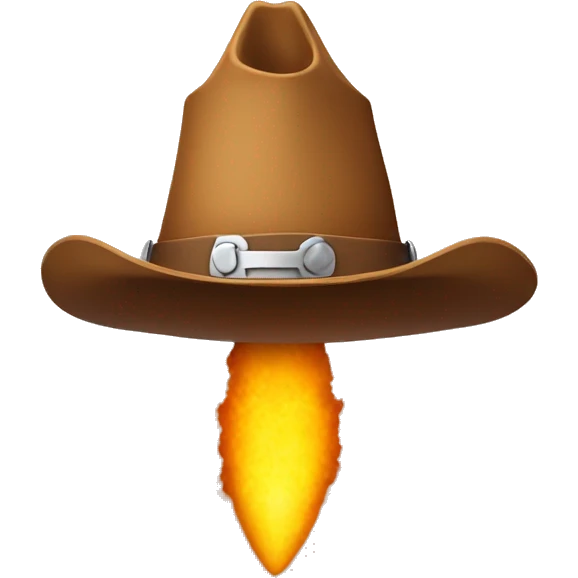 cowboy hat on top of rocket emoji