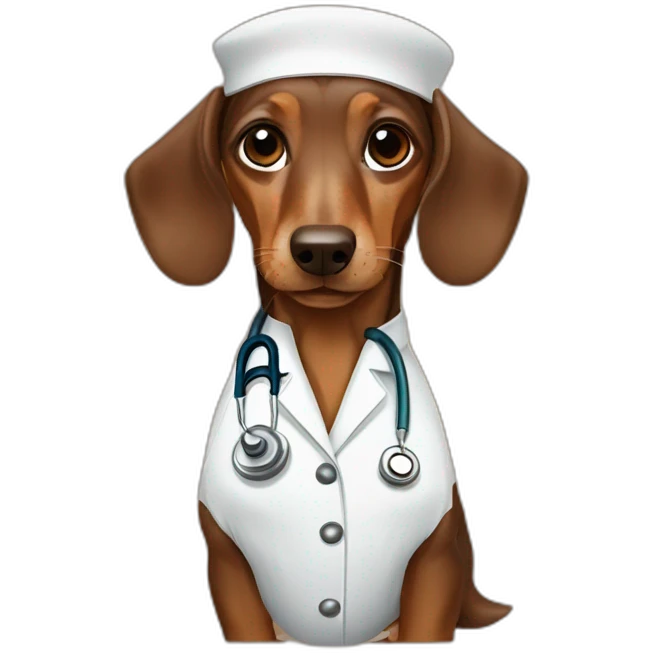 doctor Dachshund brown emoji