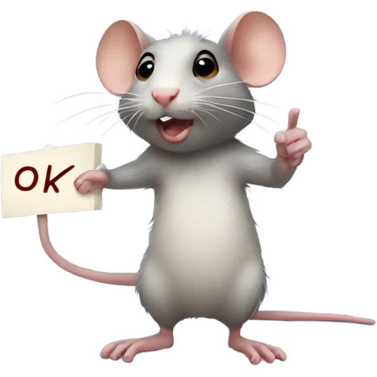 Rat with a sign saying okay  emoji
