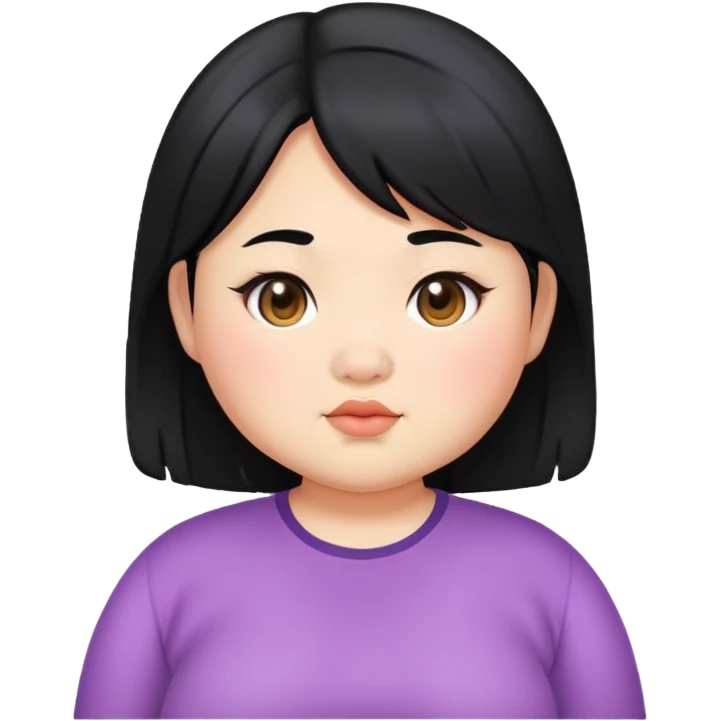 a girl that is asian, chubby, has black hair, and cool tone skin emoji