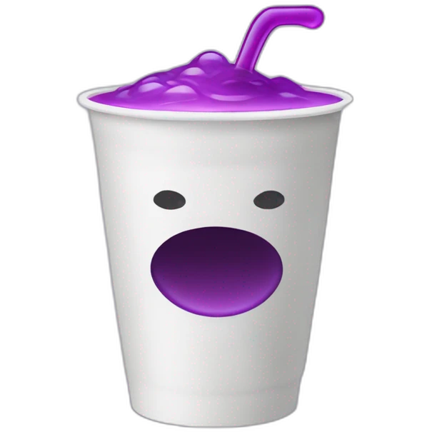 mysterious purple drink in a plastic white cup emoji