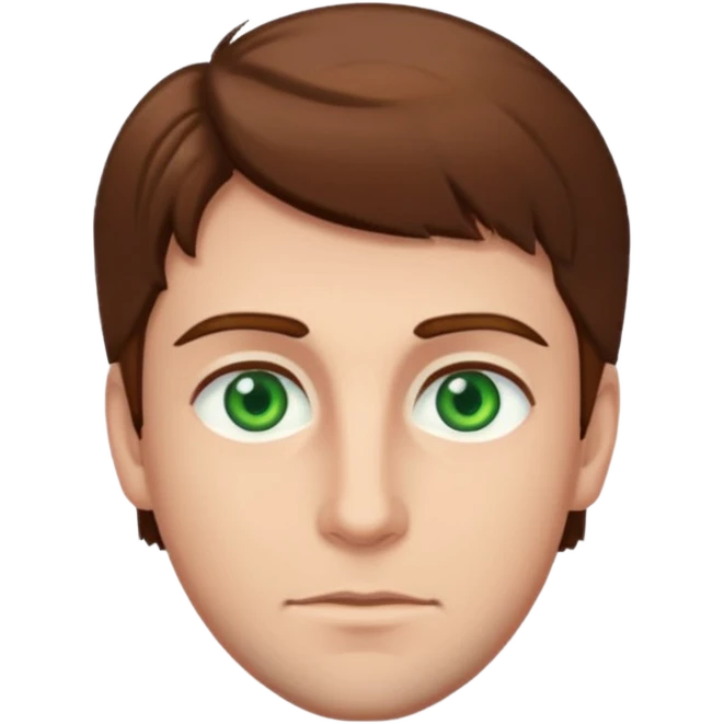 A man with brown hair and green eyes  emoji