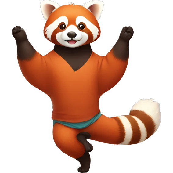red panda doing yoga emoji