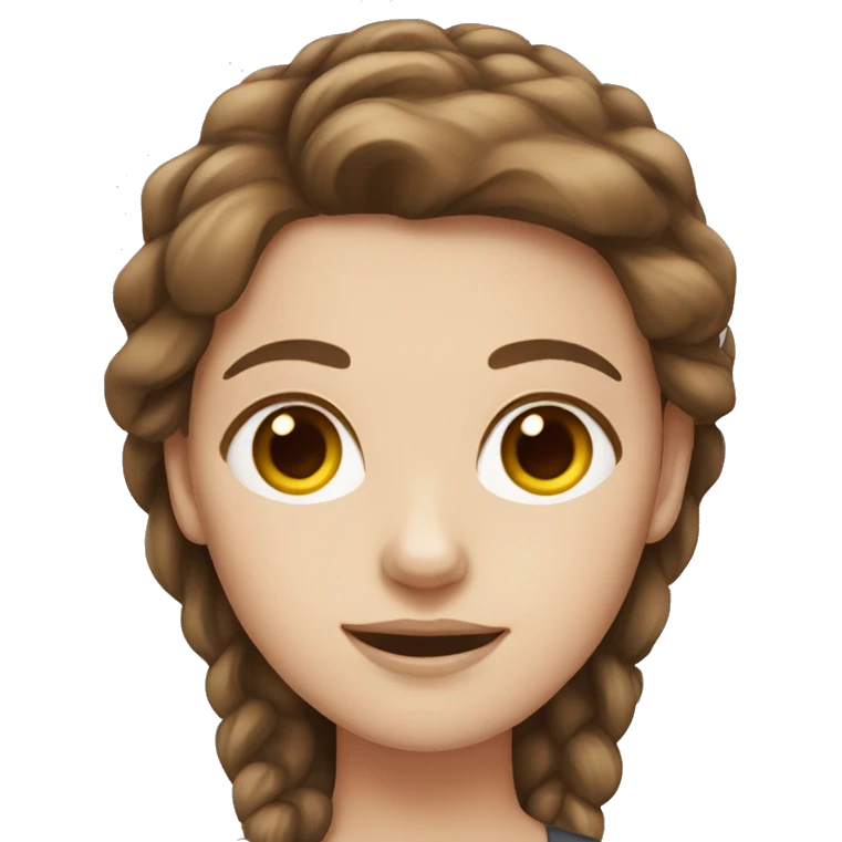white girl with brown hair emoji