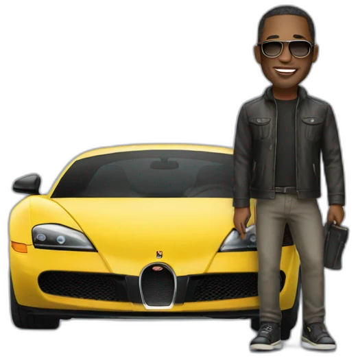 A man with a buggati car emoji