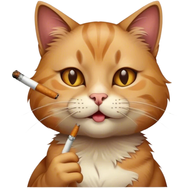 кошка курит сигарету emoji