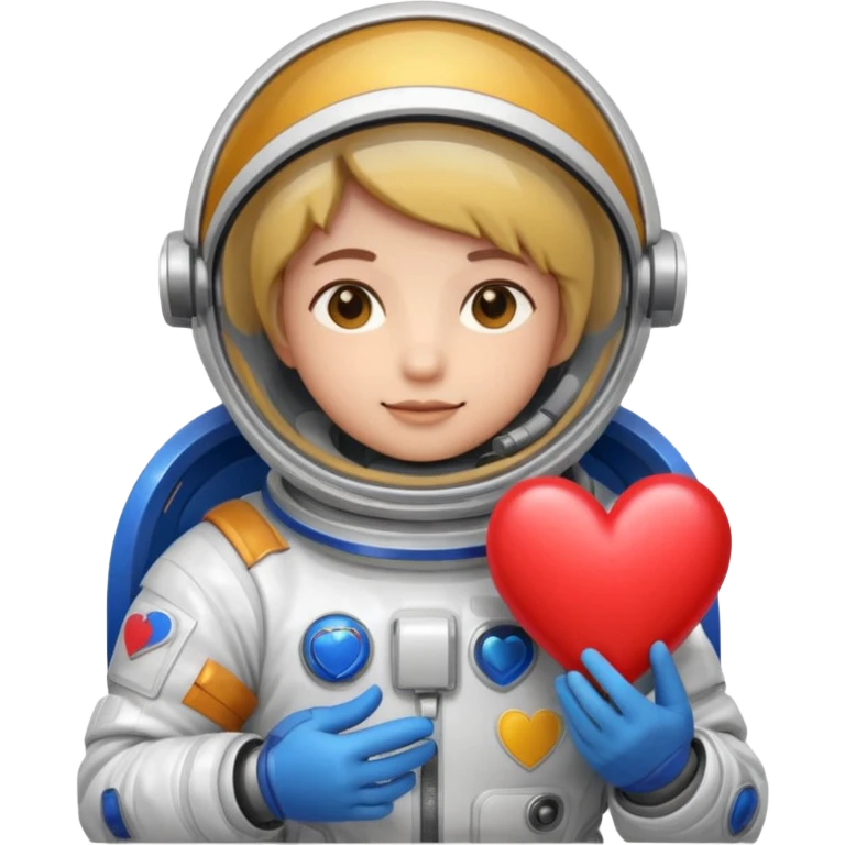 Base emoji / inspiration: 🚀‍🧑‍❤️
Style: Glossy, high-contrast, soft highlights, subtle bevel, vibrant but flat colors, emoji-like proportions.
Output: square composition, simple silhouette, clear face and expression, no text, transparent background preferred. emoji