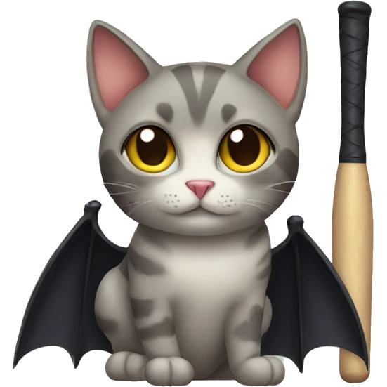 Cat with a bat emoji