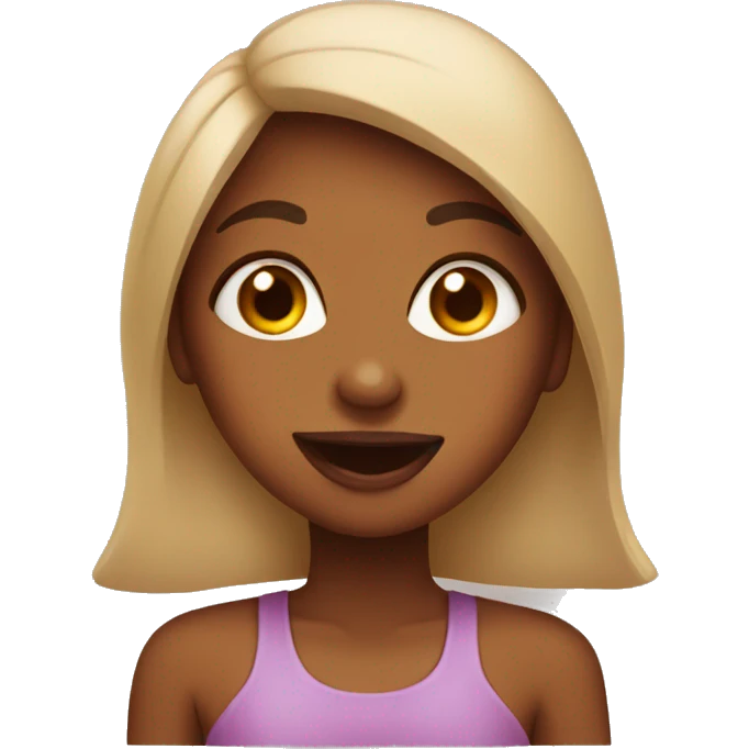 Brown girl sticking tongue out emoji