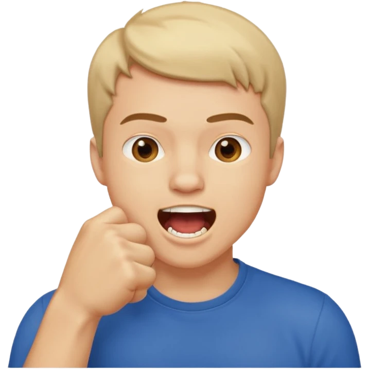 Guy biting his fist in his mouth. Like something is really good  emoji