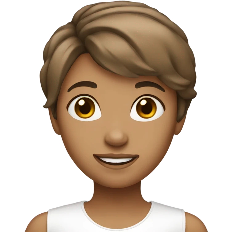 Girl with short brown hair emoji