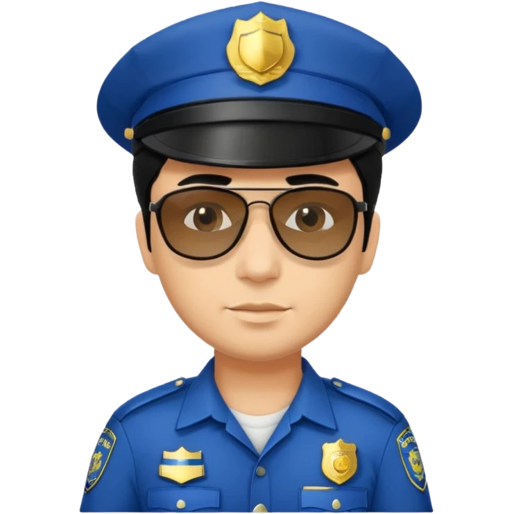 man police with hair style and hats and sun glasses emoji