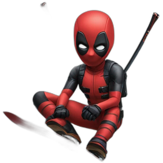 Dead pool qui fait du ski alpin emoji