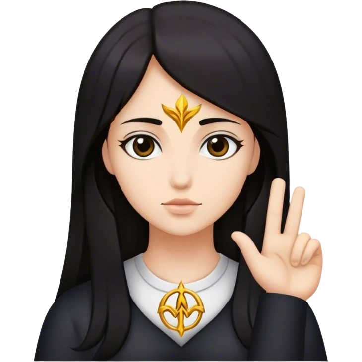 Virgo symbol dark hair  emoji