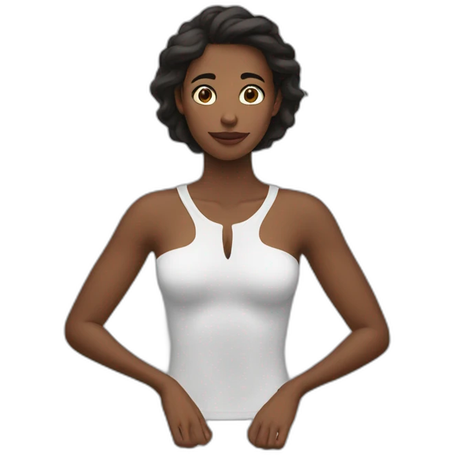 covering chest with her hands emoji
