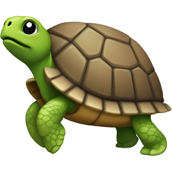 A turtle with a marketplace logo on its shell, symbolizing slow and steady growth. emoji