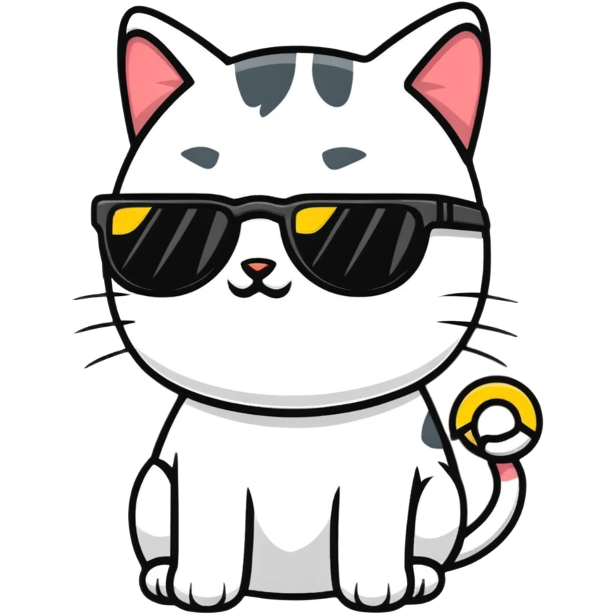 Cat with sunglasses emoji